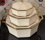 Ridged Serving Dishes Set – 3-Piece (2.0 L, 1.0 L & 0.65 L)