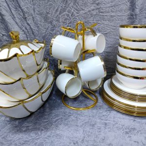 30 Pieces Stylish Gold Dinner Set