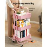 Heavy Gauge 3-Layer Mesh Trolley Rack (Black, Pink, Cream, Lilac)