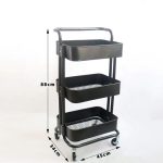 Heavy Gauge 3-Layer Mesh Trolley Rack (Black, Pink, Cream, Lilac)