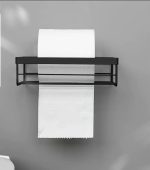 Punch Free Storage Rack for Toilet Paper Towel Box with Strong Adhesive Sticker