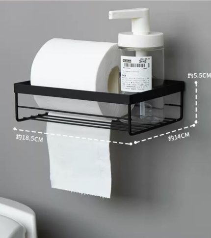 Punch Free Storage Rack for Toilet Paper Towel Box with Strong Adhesive Sticker