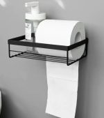 Punch Free Storage Rack for Toilet Paper Towel Box with Strong Adhesive Sticker