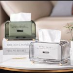 Luxury Clear Serviette Holder – Green & Clear