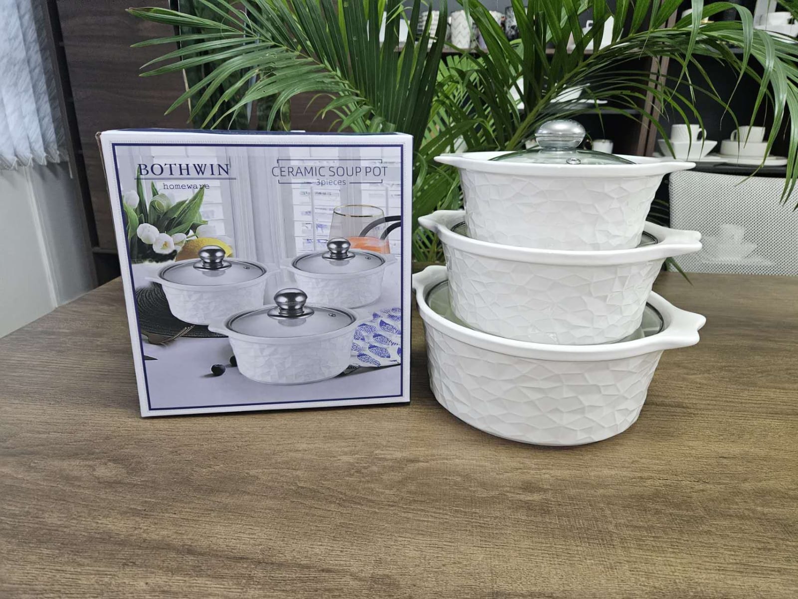 3pcs Set Ceramic Casserole Serving Dishes with Glass Cover – 3 L, 2 L & 1 L 3pcs Set Ceramic Casserole Serving Dishes with Glass Cover – 3 L, 2 L & 1 L