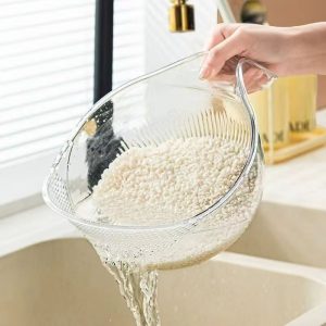 Acrylic Rice Washing Bowl/ Colander/ Rice Drainer – Premium Kitchen Strainer