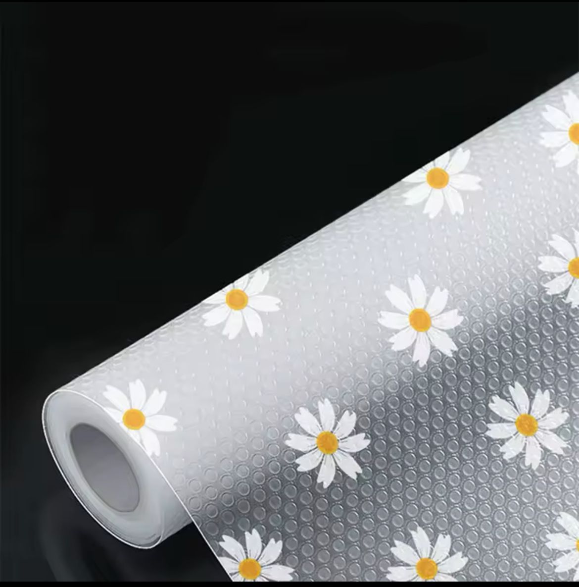 Daisy Pattern Kitchen Drawer Liners – Oil-Proof Moisture Resistant Cupboard Shelf Liner Mat (45×500 cm)