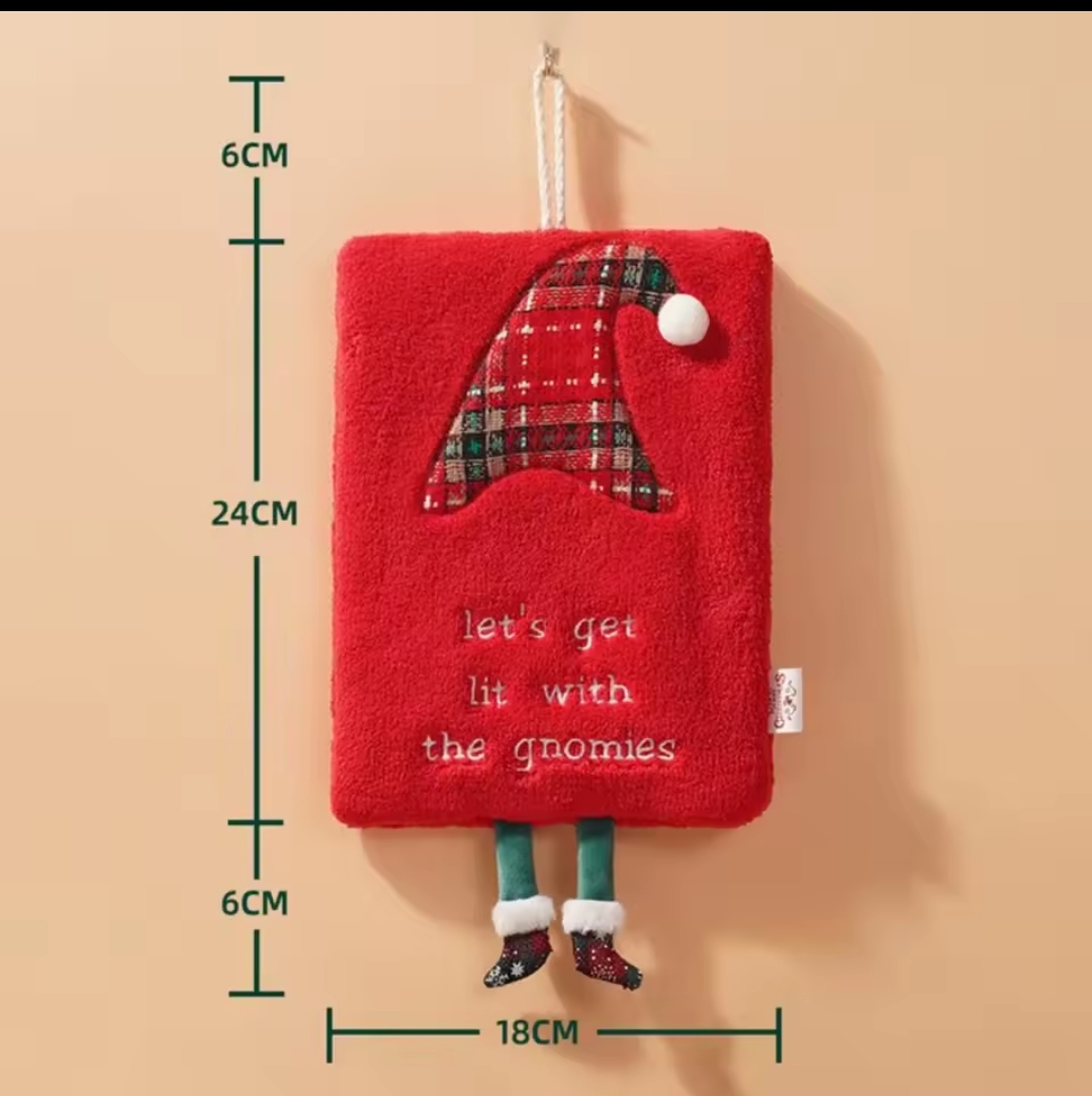 Super Soft Absorbent Gnomes Towels Hand Drier Christmas Decor