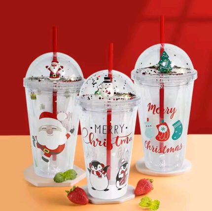 Double Wall Tumbler with Straw – 450ml Leak‑Proof Travel Cup
