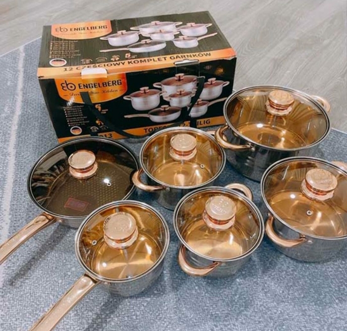 Engelberg 12pc Stainless Steel Cookware Set