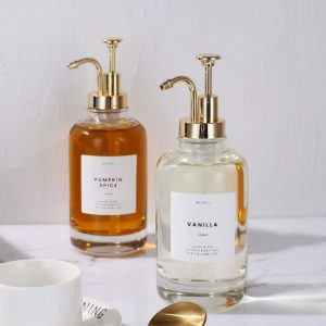 2 pc Set Coffee Syrup Dispenser – 500ml Glass Bottles with Pump