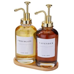 2 pc Set Coffee Syrup Dispenser – 500ml Glass Bottles with Pump