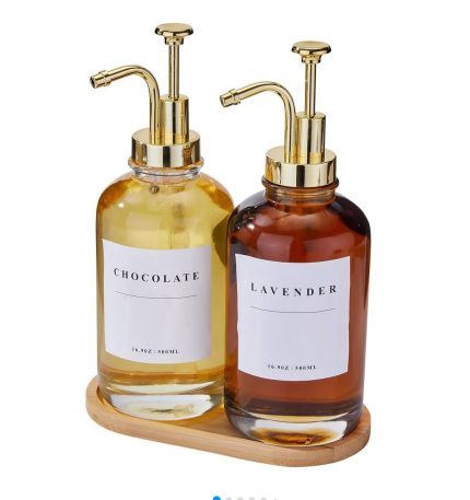 2 pc Set Coffee Syrup Dispenser – 500ml Glass Bottles with Pump