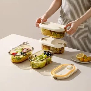 High Borosilicate Glass Food Containers – Microwave & Leak Proof Meal Prep Box