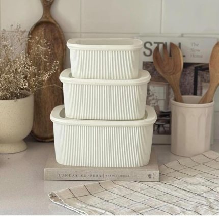 3 pcs Multipurpose Storage Containers – Leak-Proof, Microwave & Dishwasher Safe