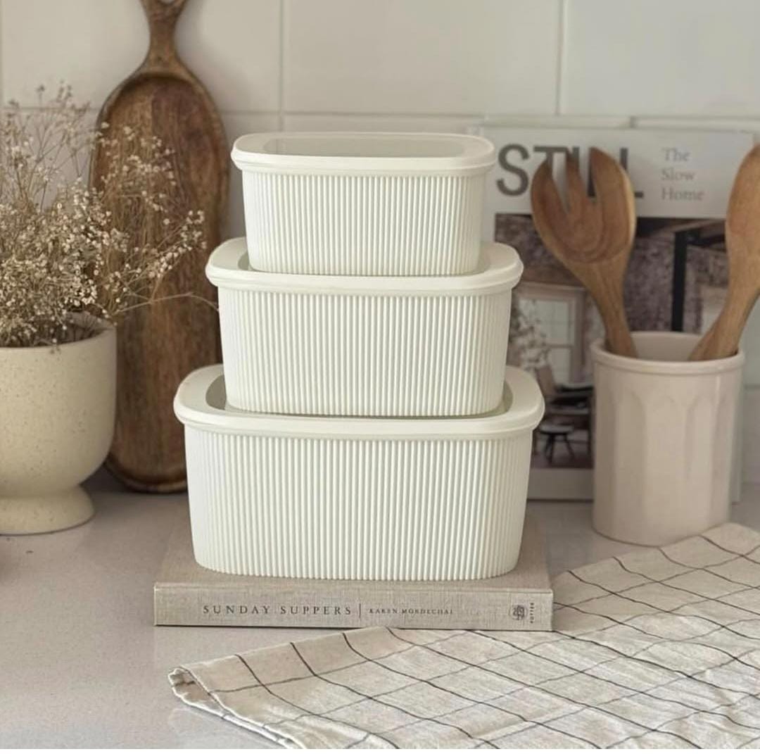 3 pcs Multipurpose Storage Containers – Leak-Proof, Microwave & Dishwasher Safe 3 pcs Multipurpose Storage Containers – Leak-Proof, Microwave & Dishwasher Safe