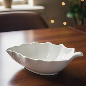 Ceramic Serving Leaf Bowl – 15″