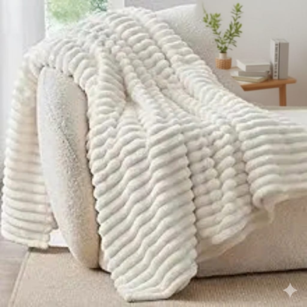 Double Sided Cozy Throw Blanket – Sherpa Furry Fleece, 200 x 180 cm Double Sided Cozy Throw Blanket – Sherpa Furry Fleece, 200 x 180 cm