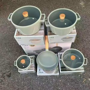 Neoflam Korean Ceramic Cookware Set – 4 Pots + Frying Pan