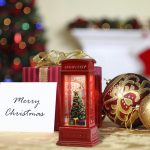 Miniature LED Christmas Telephone Booth Shape Decor Lanterns