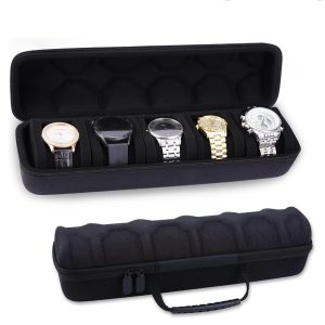 5Slot Watch Organizer – Portable Water-Resistant Watch Storage Case
