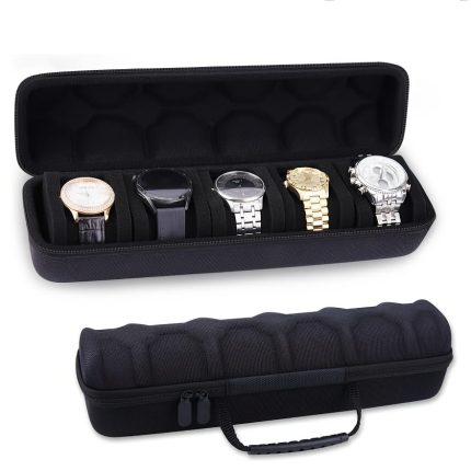 5Slot Watch Organizer – Portable Water-Resistant Watch Storage Case