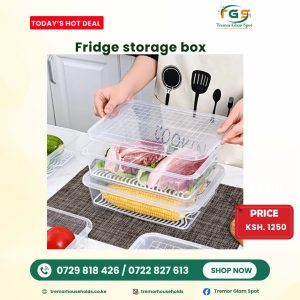 Stackable Fridge Storage Box with Drain Plate