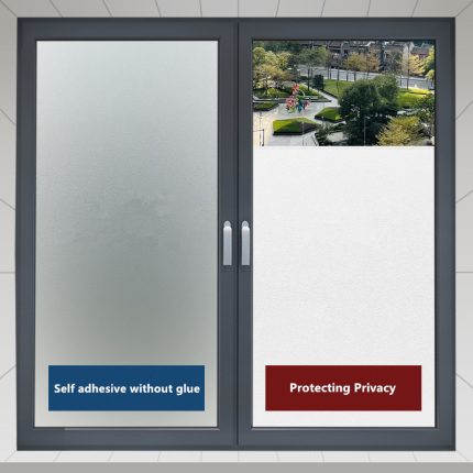 Frosted Window Privacy Film Static Cling – Heat Insulation & Light Blocking Glass Sticker for Kitchen & Office