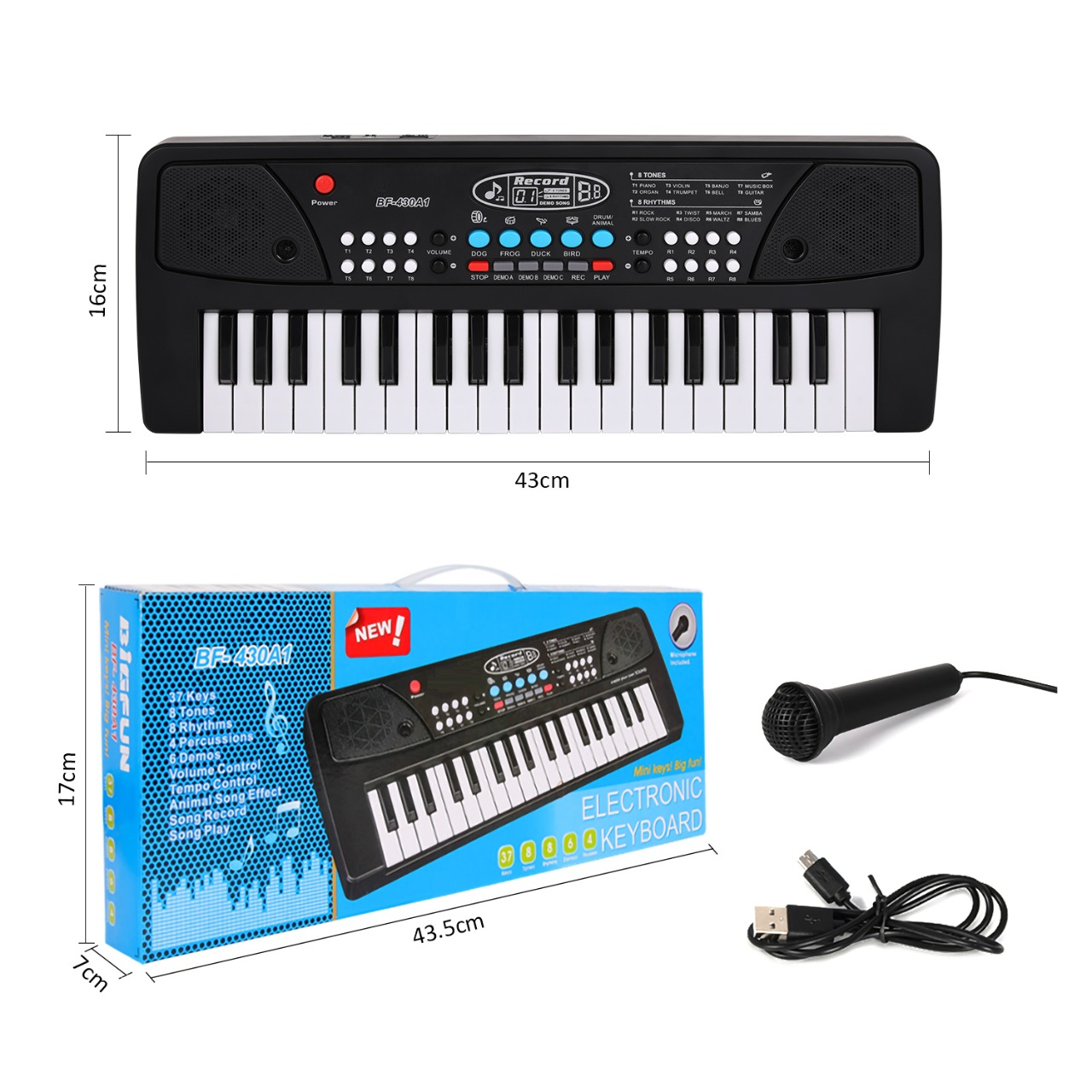 37-Key Electric Keyboard with Microphone for Kids 37-Key Electric Keyboard with Microphone for Kids