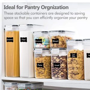 8 pcs Airtight Food Storage Containers Set – Kitchen Pantry Organisers