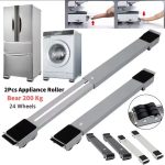 Heavy-Duty Adjustable Appliance Stand for Washing Machine & Fridge – Black