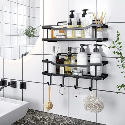 Premium Wall-Mounted Bathroom Storage Rack – Rustproof Aluminium Organizer