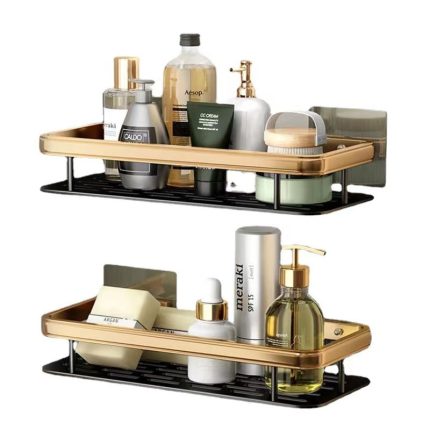 Restocked 2pcs Shower Caddy Shelf Bathroom Organizer – Rustproof No Drill Adhesive Storage Rack