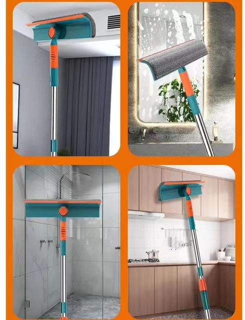 2 in 1 Telescopic Window Cleaner / Wall Mop – Adjustable 145cm Glass Cleaning Tool