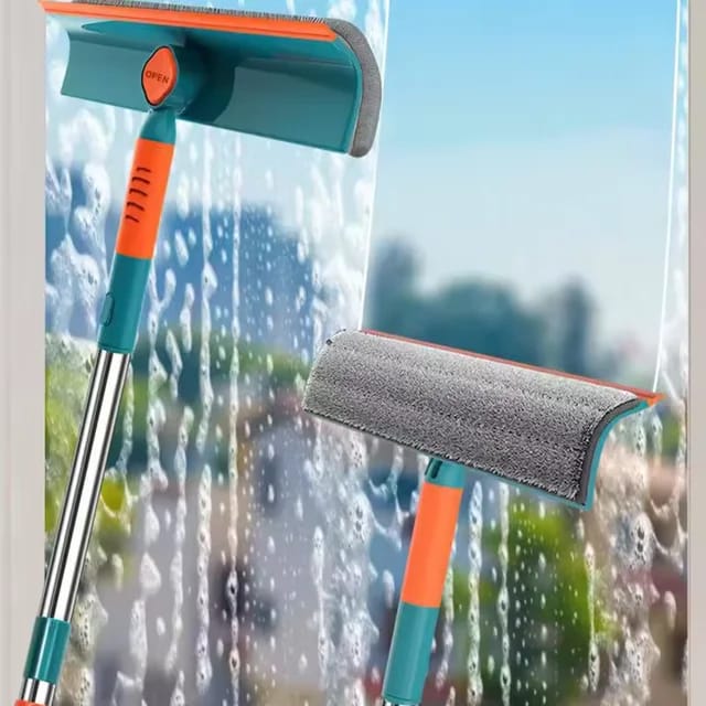 2 in 1 Telescopic Window Cleaner / Wall Mop – Adjustable 145cm Glass Cleaning Tool
