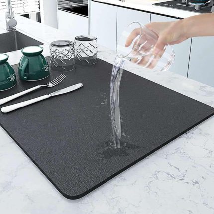 Super Absorbent Nonslip Dish Drying Mat 40×50cm – Diatom Mud Rubber Kitchen Mat
