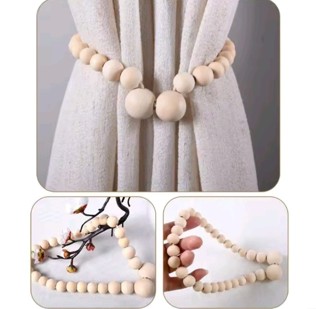 2pcs Magnetic Wooden Beads Curtain Tiebacks – Stylish Boho Curtain Holders for Modern Homes 2pcs Magnetic Wooden Beads Curtain Tiebacks – Stylish Boho Curtain Holders for Modern Homes