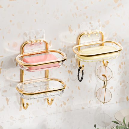 Luxury Double-Layer Wall Mounted Gold Soap Holder