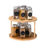 bamboo rotating spice rack