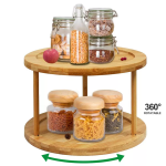 bamboo rotating spice rack