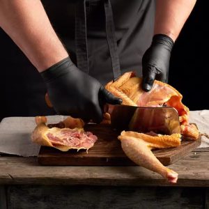 Food Grade Disposable Black Kitchen Gloves 100pcs – Durable & Hygienic Food Handling Gloves