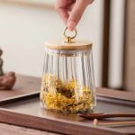 Airtight Glass Storage Jar with Bamboo Lid 500ml