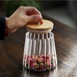 Airtight Glass Storage Jar with Bamboo Lid 500ml