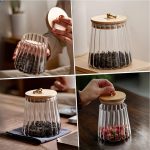 Airtight Glass Storage Jar with Bamboo Lid 500ml