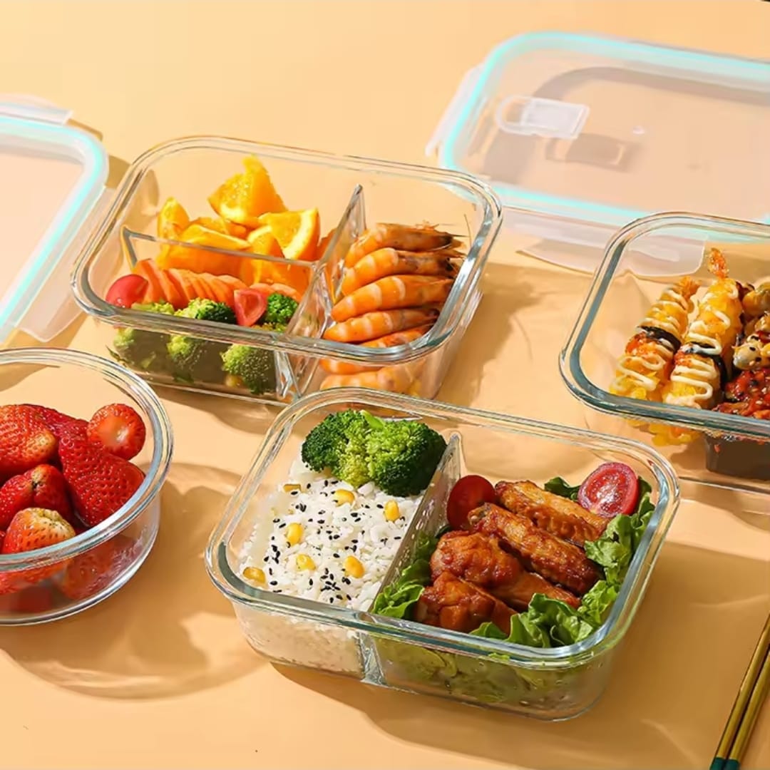 High Borosilicate Glass Partitioned Lunchbox – 1040ml Microwave Safe Food Container High Borosilicate Glass Partitioned Lunchbox – 1040ml Microwave Safe Food Container