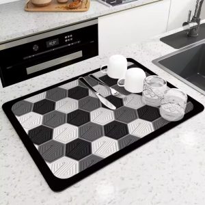 Super Absorbent Non-Slip Dish Drying Mat (Diatom Mud Rubber 40×50cm)