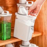 Acrylic Laundry Detergent Storage Container – Airtight Laundry Organizer with Measuring Cup