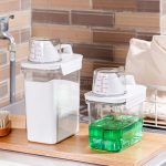 Acrylic Laundry Detergent Storage Container – Airtight Laundry Organizer with Measuring Cup