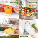 14pcs Stackable Fridge Storage Organizers – Transparent Acrylic Kitchen Containers
