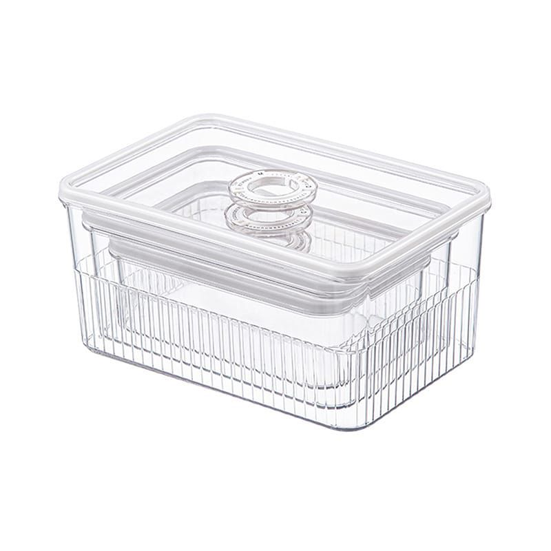 Acrylic Transparent Fridge Organizer – Airtight Stackable Kitchen Storage Box